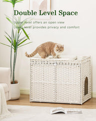 SETVSON handwoven rattan hideaway highlights private space for litter box