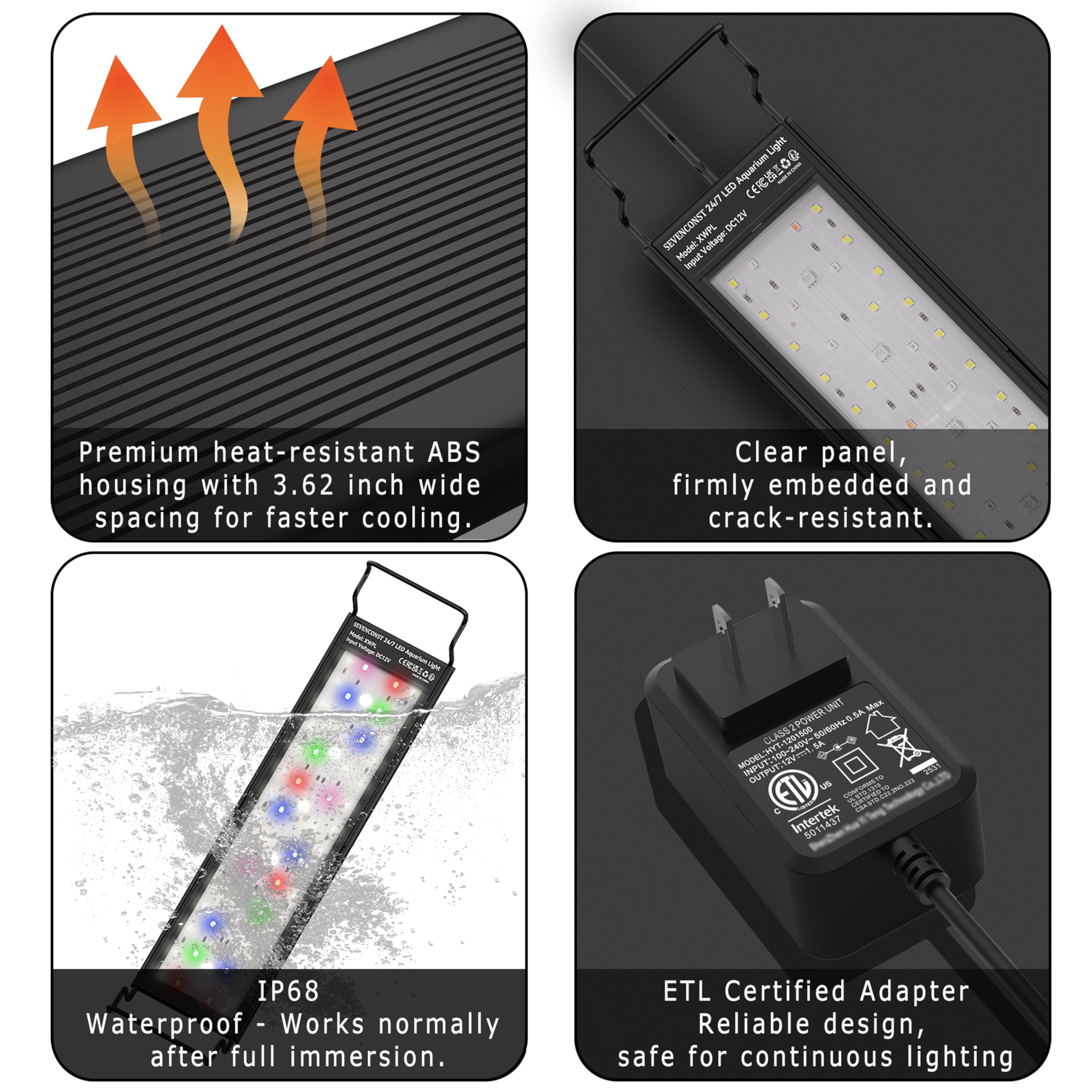 SEVENCONST 24/7 mode extendable brackets enable easy tank installation.