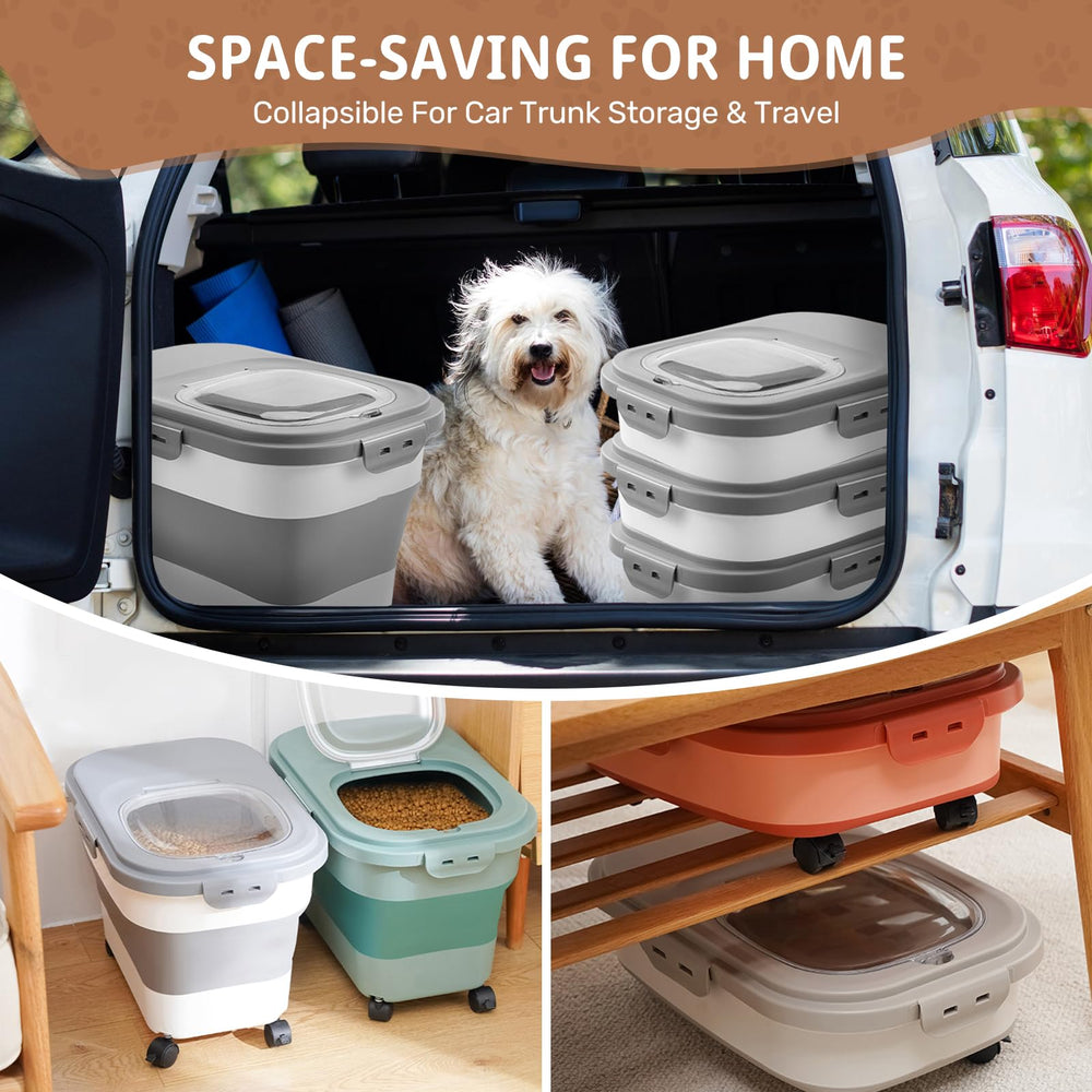 SEWIU travel dog bowl included with the storage set for outdoor meals