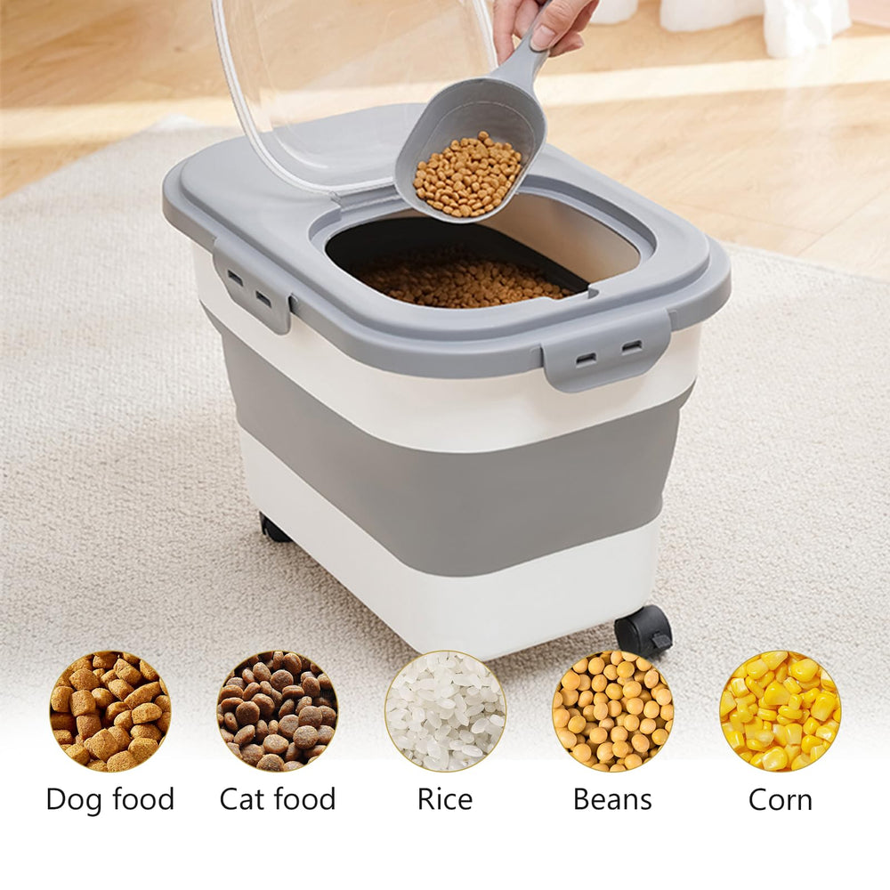 SEWIU two-piece storage system arranged for flexible pet food storage
