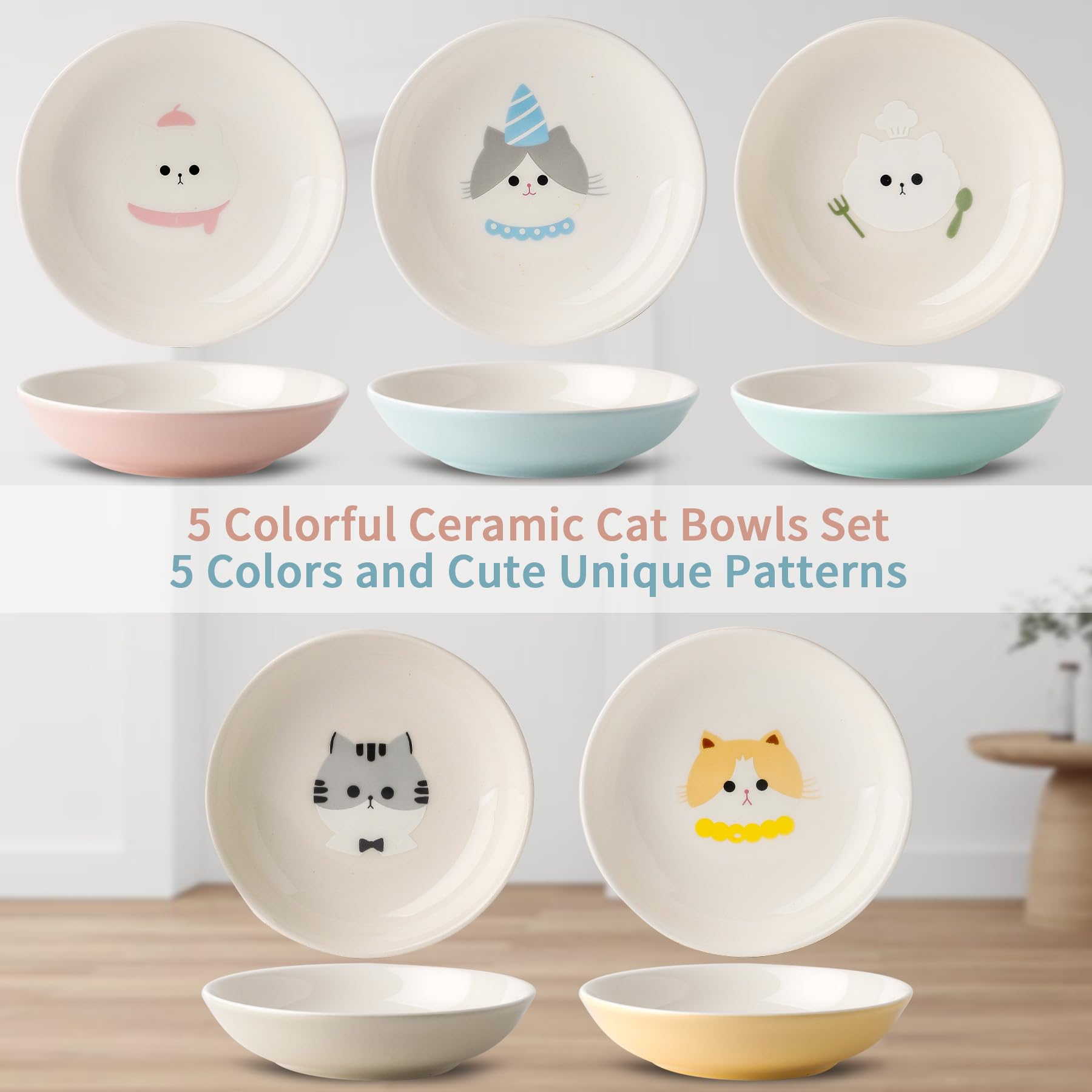 Seyatoo cat-bowls-safety-microwave-dishwasher highlights cadmium-free safety and convenient care.