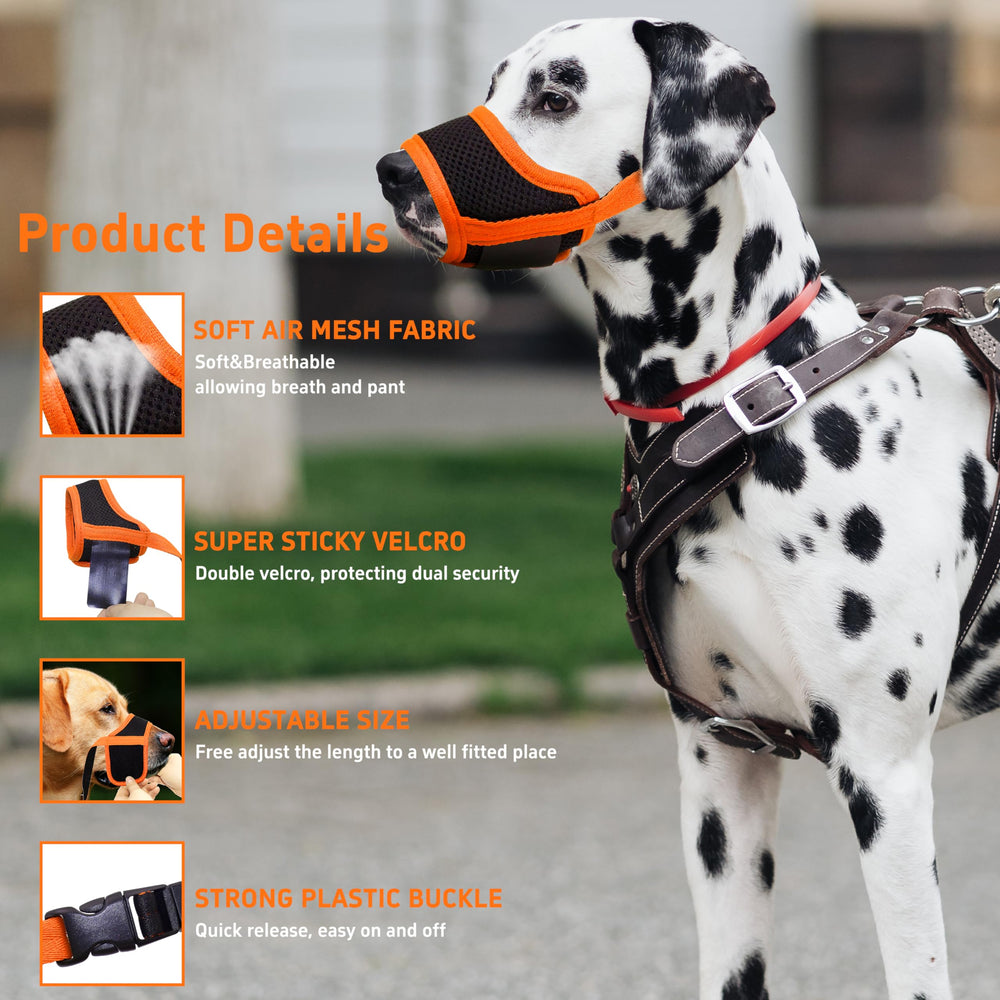 Seyezo air mesh nylon cover closeup orange XL highlighting breathable guard for calm socialization.
