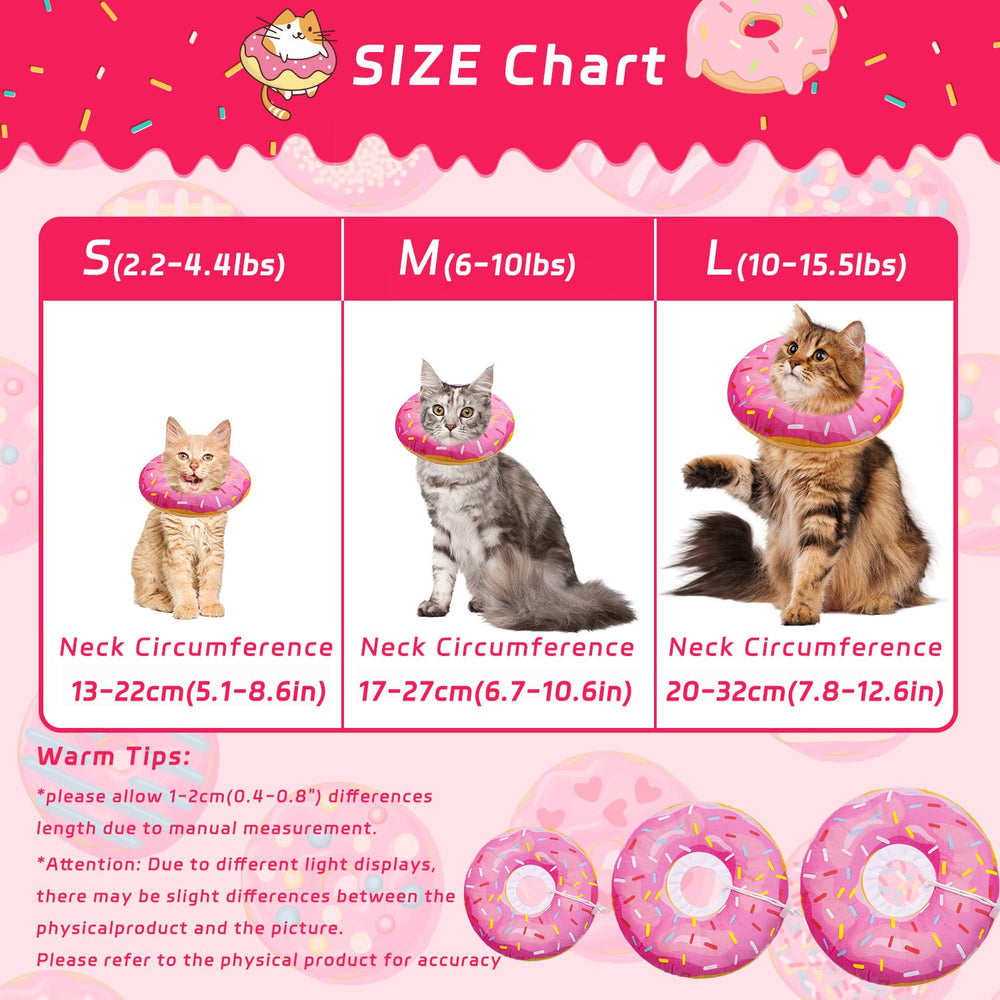 Seyezo cat cone donut pink pattern adds cute look during wound care
