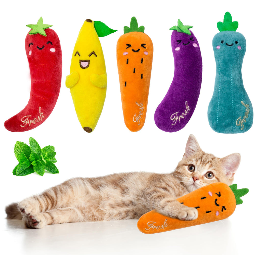 Seyezo catnip toys with five colors for curious indoor play.