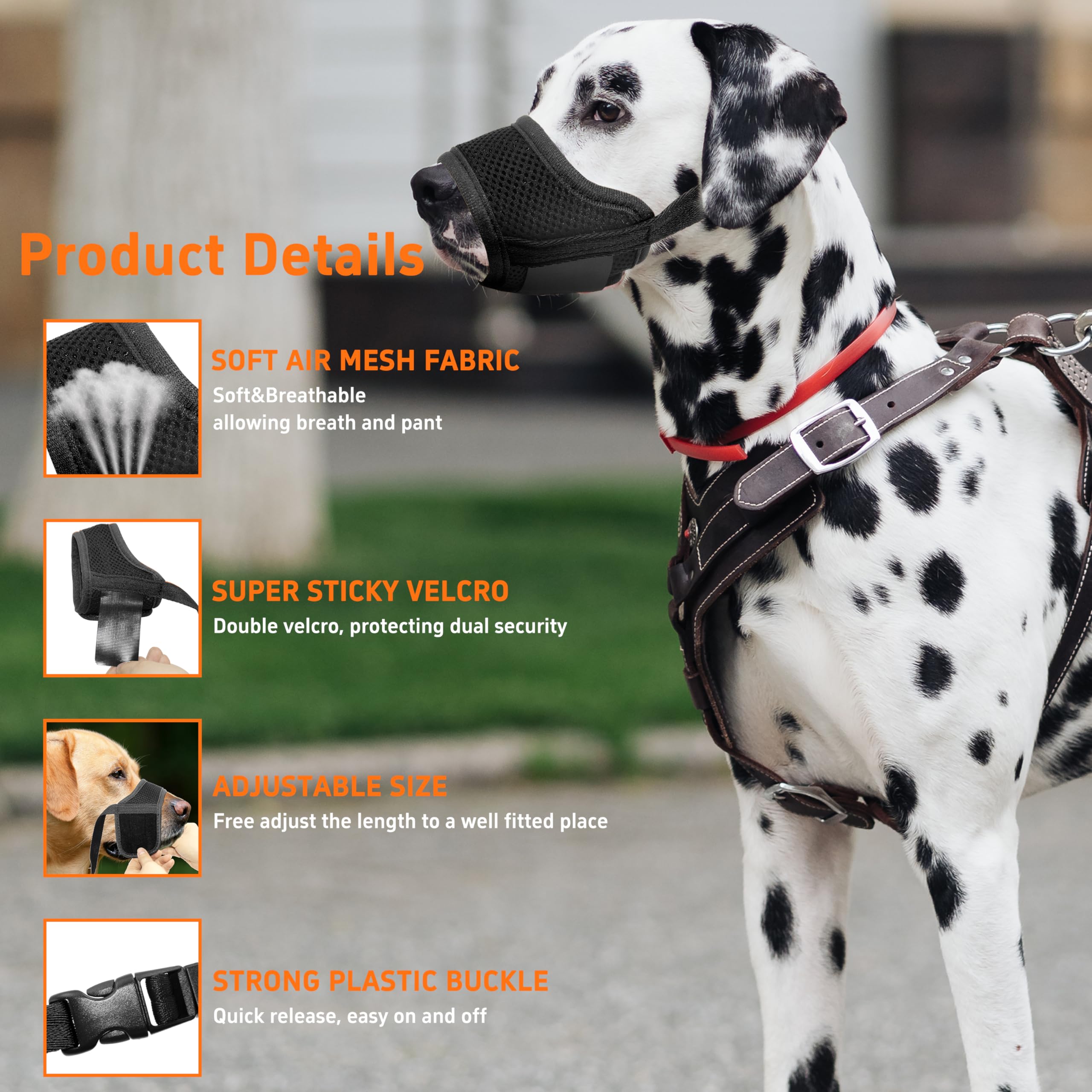 Seyezo dog muzzle adjustable strap and buckle for secure fit