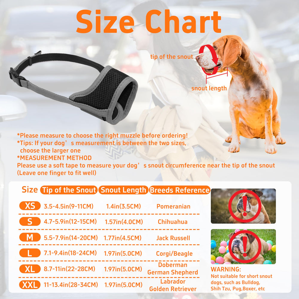 Seyezo dog muzzle breathable-air-mesh highlights space to breathe during walks