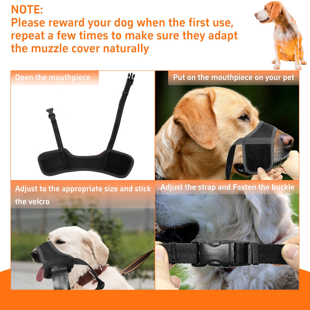 Seyezo dog muzzle breathable air mesh keeps nose cool