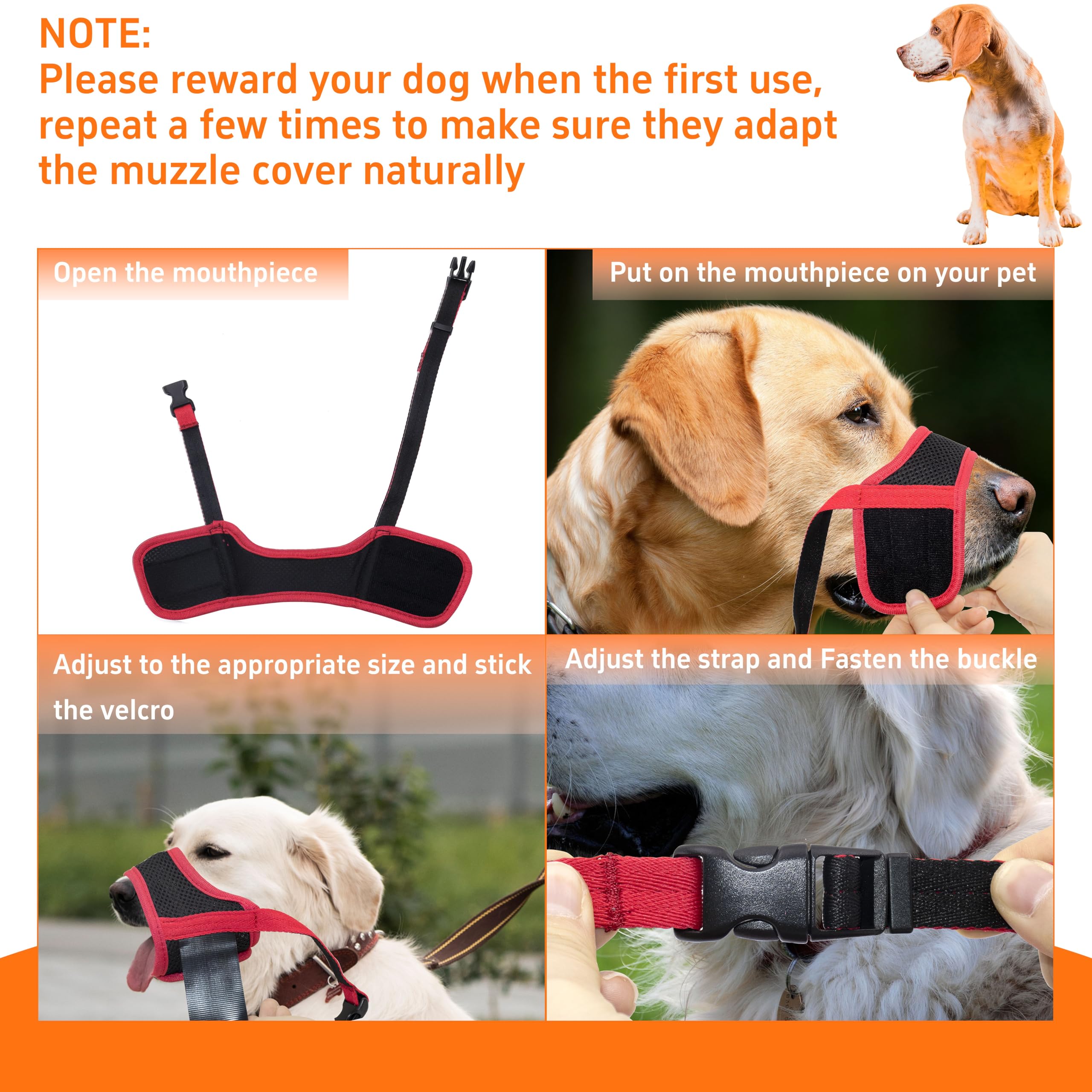 Seyezo easy wear and cleaning muzzle image with machine-washable feature for busy owners