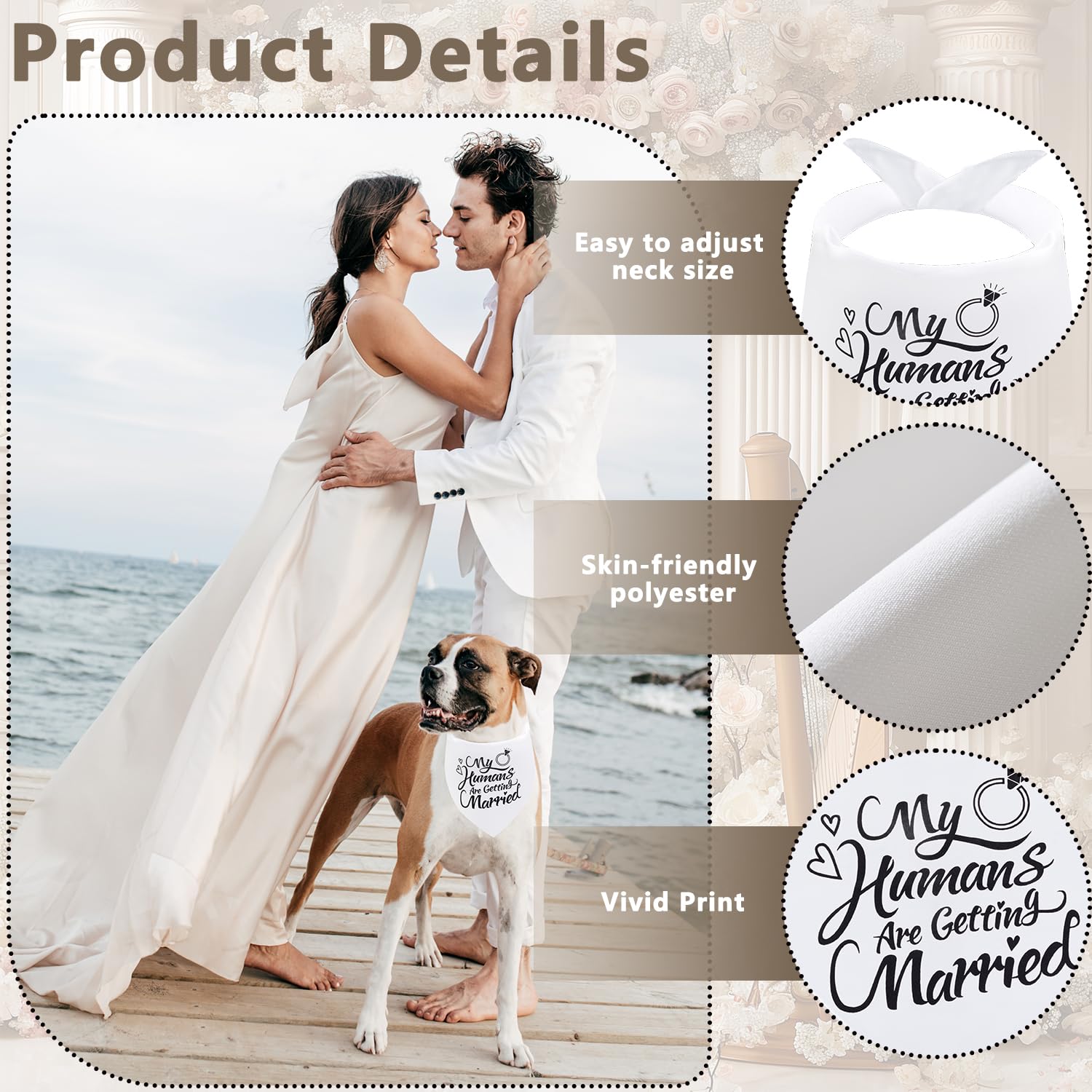 Seyezo soft polyester wedding bandana highlights comfortable wear during ceremony and photos.