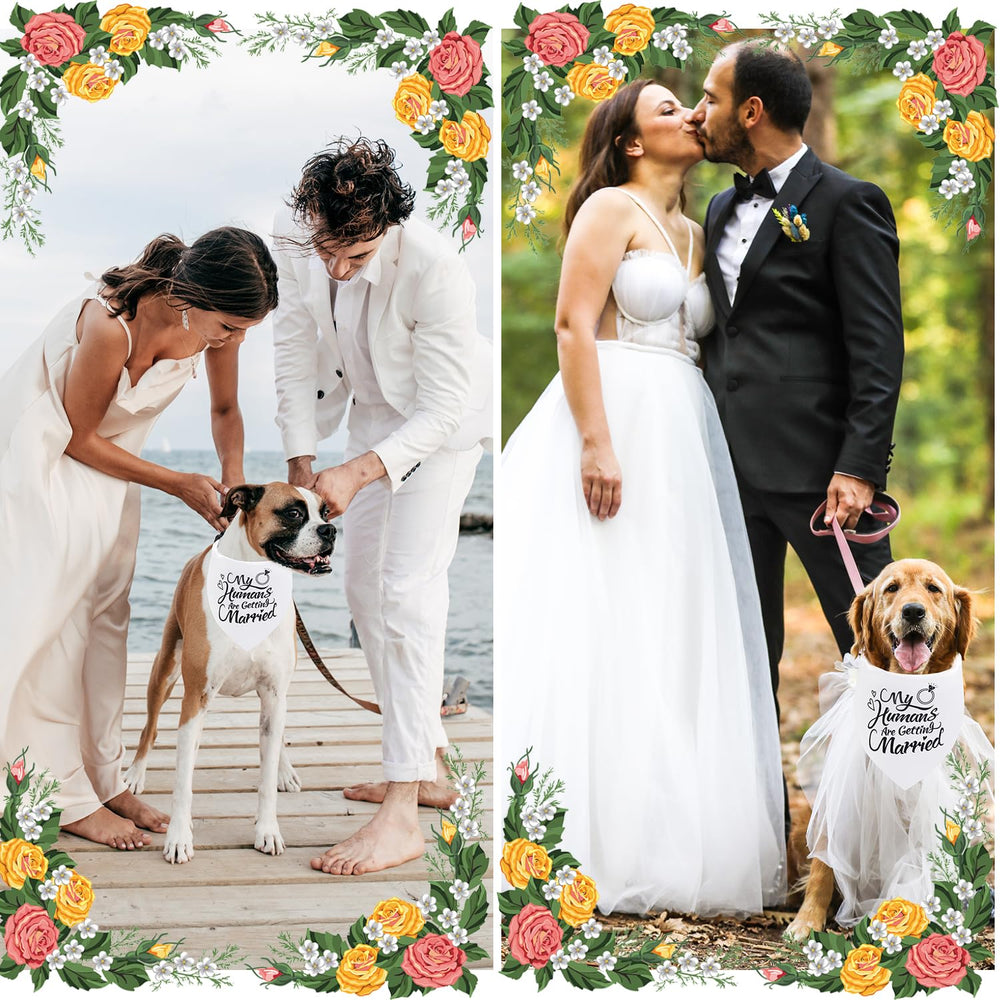 Seyezo wedding ceremony decor dog bandana adds a charming festive touch.