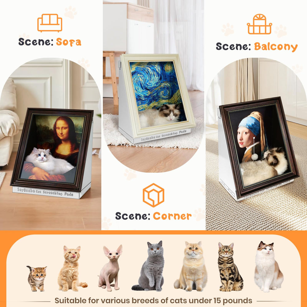 Seyõssbe Mona Lisa catnip feature—catnip attractant invites cats to explore and relax.