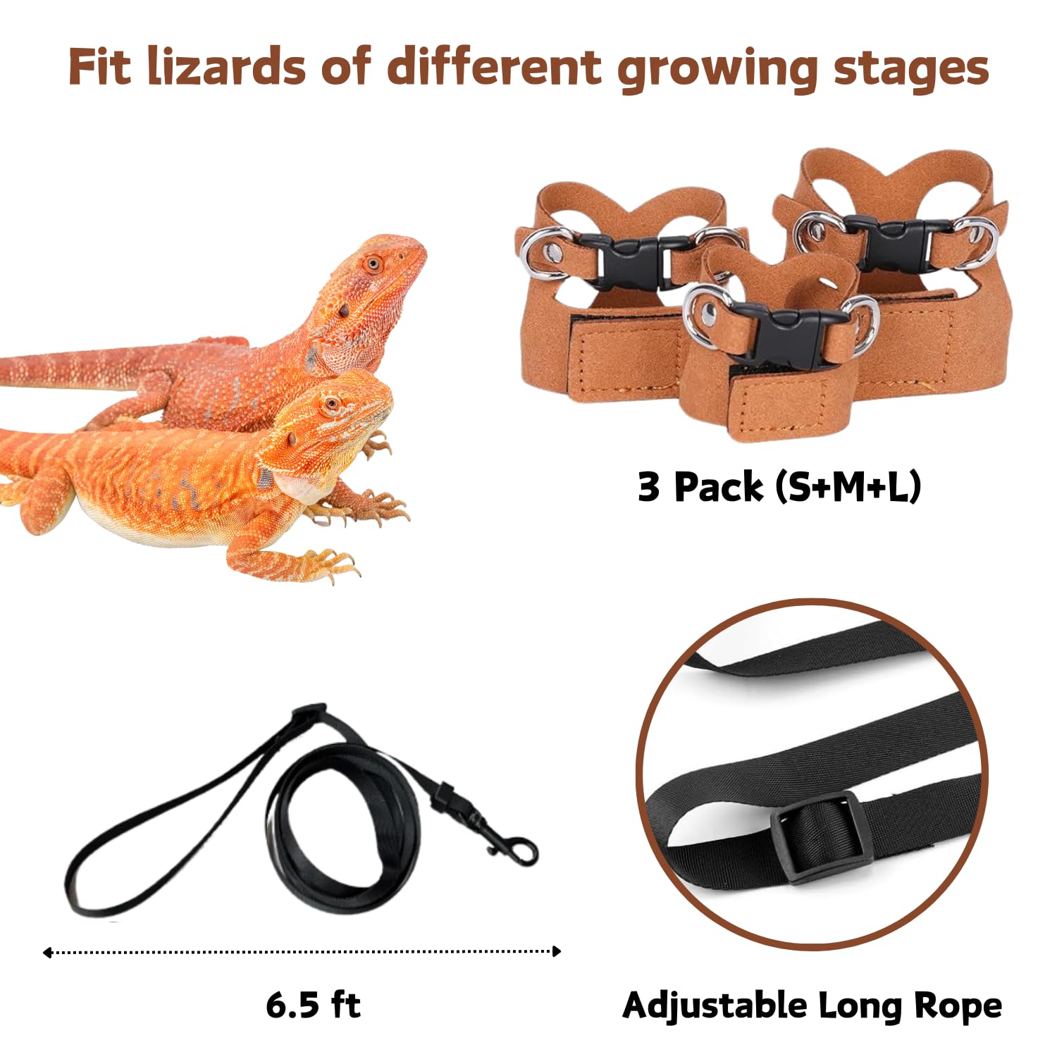 SEZDEKI 6.5 ft nylon leash with front clasp enables easy outdoor exploration.