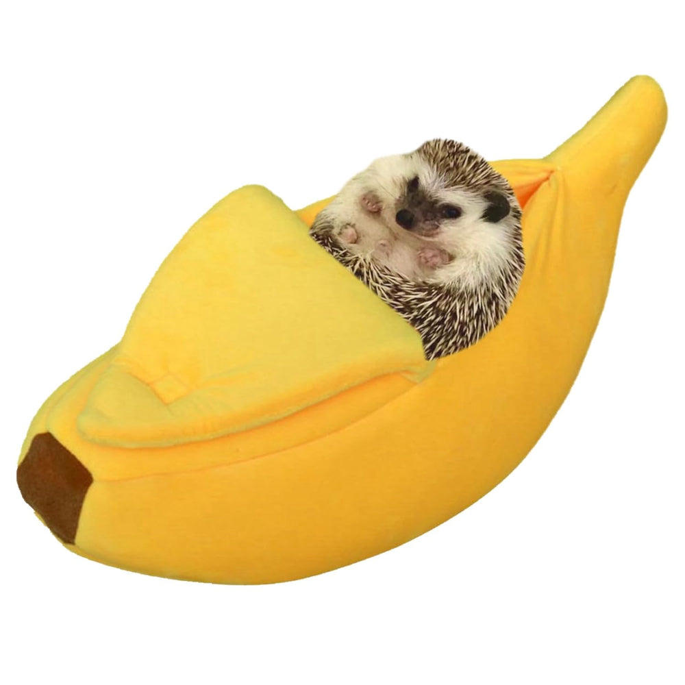 SEZDEKI small-animal-bed-banana-cave closeup highlights cozy security for small pets.