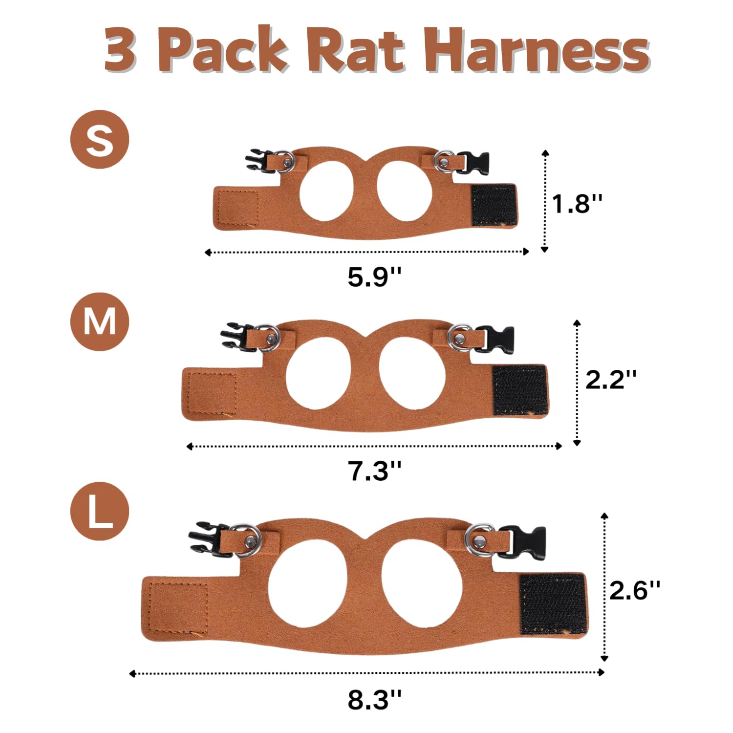 SEZDEKI small rat harness brown enables quick on off fit.