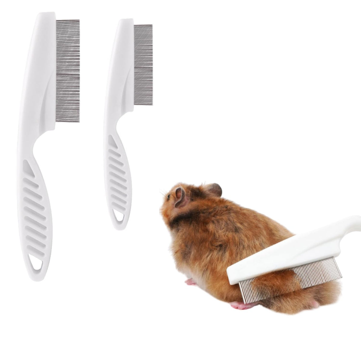SEZDEKI stainless steel grooming comb for small pets with rounded teeth—gentle detangling.