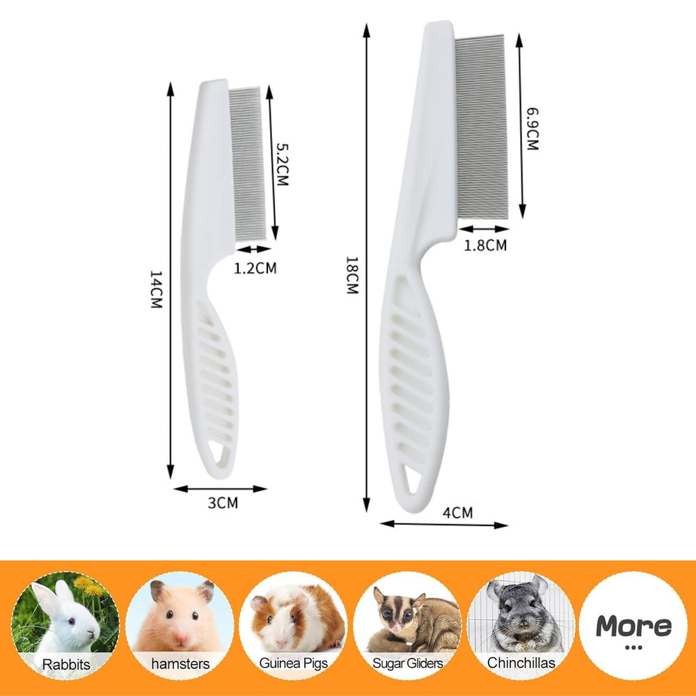 SEZDEKI two-pack small-pets combs in white for regular brushing.