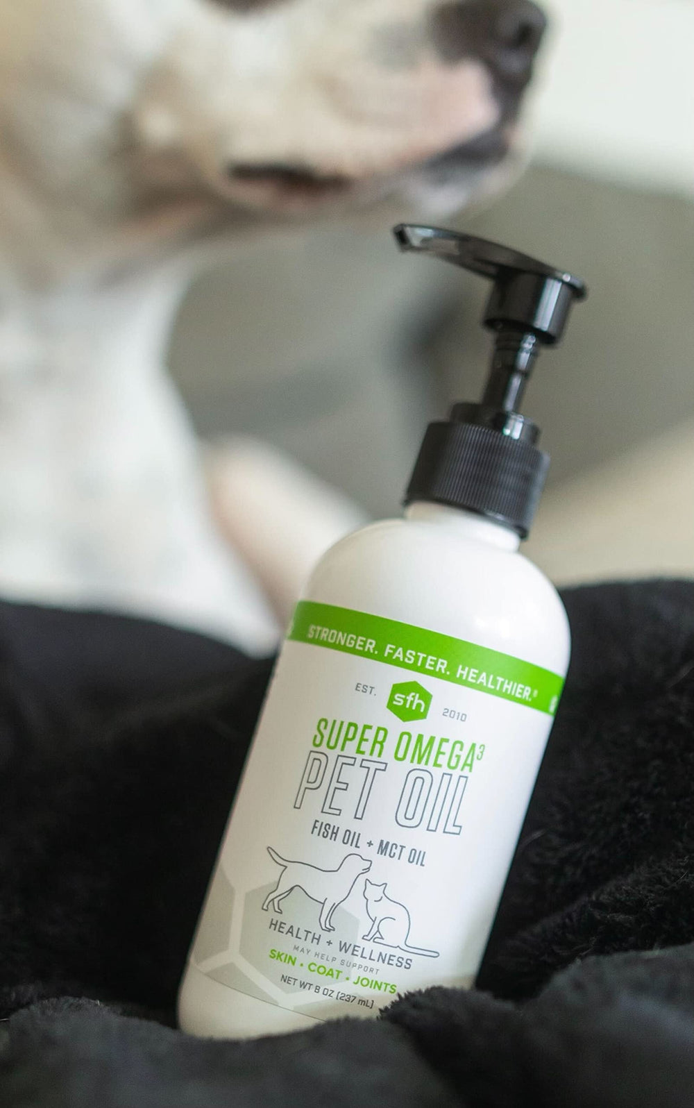 SFH Super Omega 3 + MCT Pet Oil 8 oz bottle packaging ready to use.