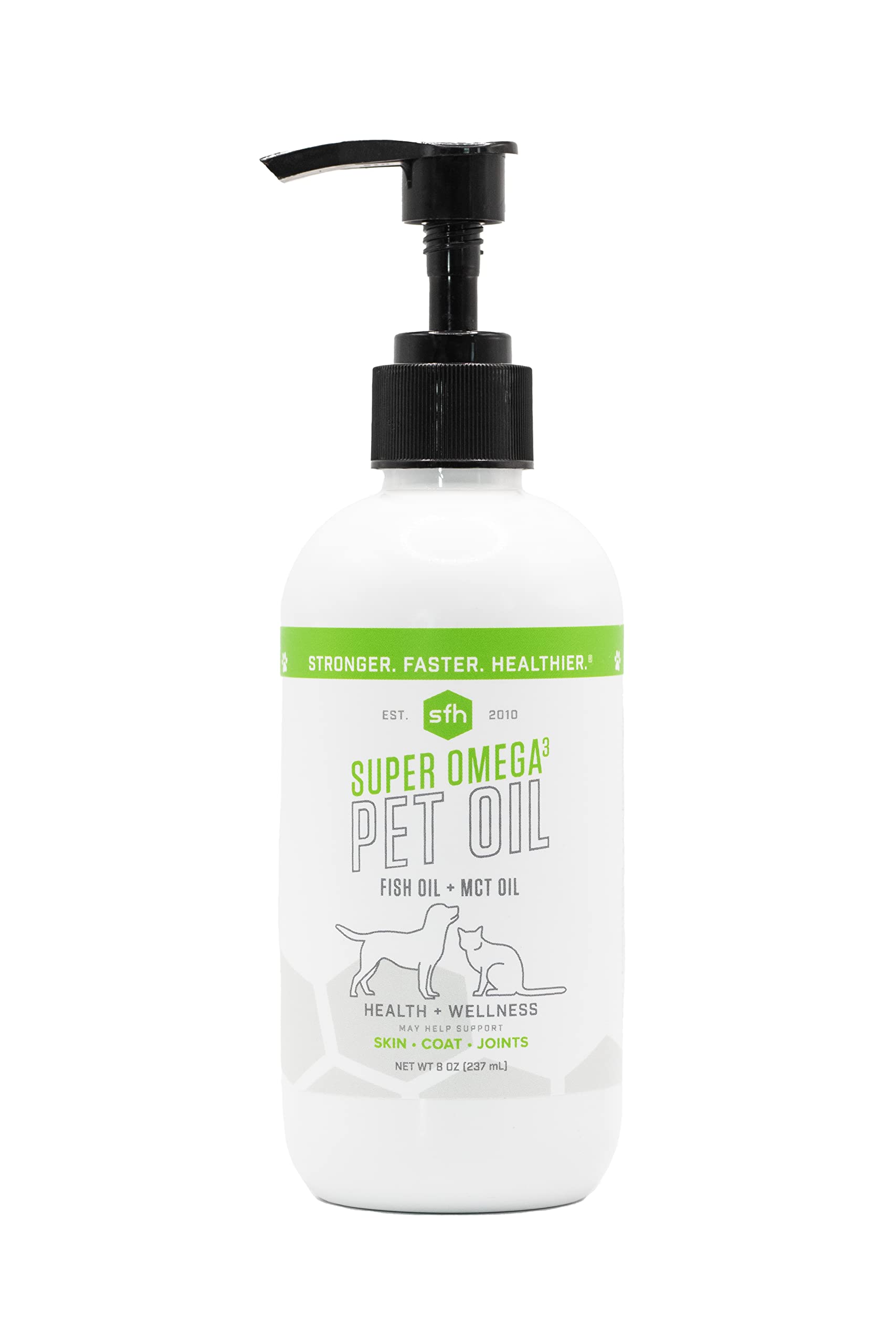 SFH Super Omega 3 + MCT Pet Oil bottle for easy daily dosing and care.
