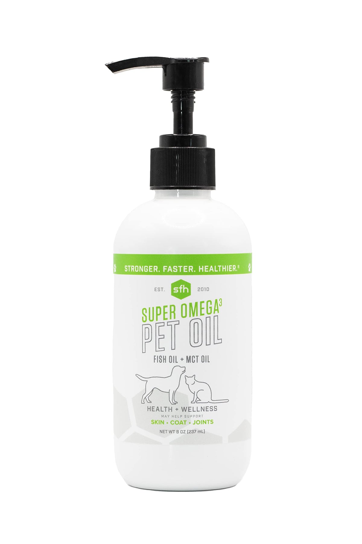 SFH Super Omega 3 + MCT Pet Oil bottle for easy daily dosing and care.