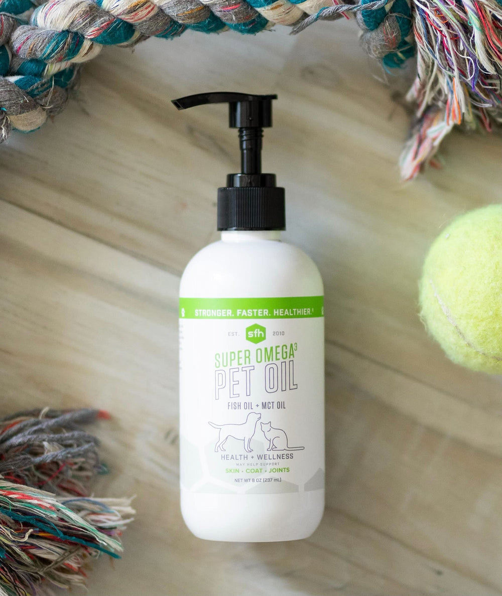 SFH Super Omega 3 + MCT Pet Oil dropper makes accurate servings quick.
