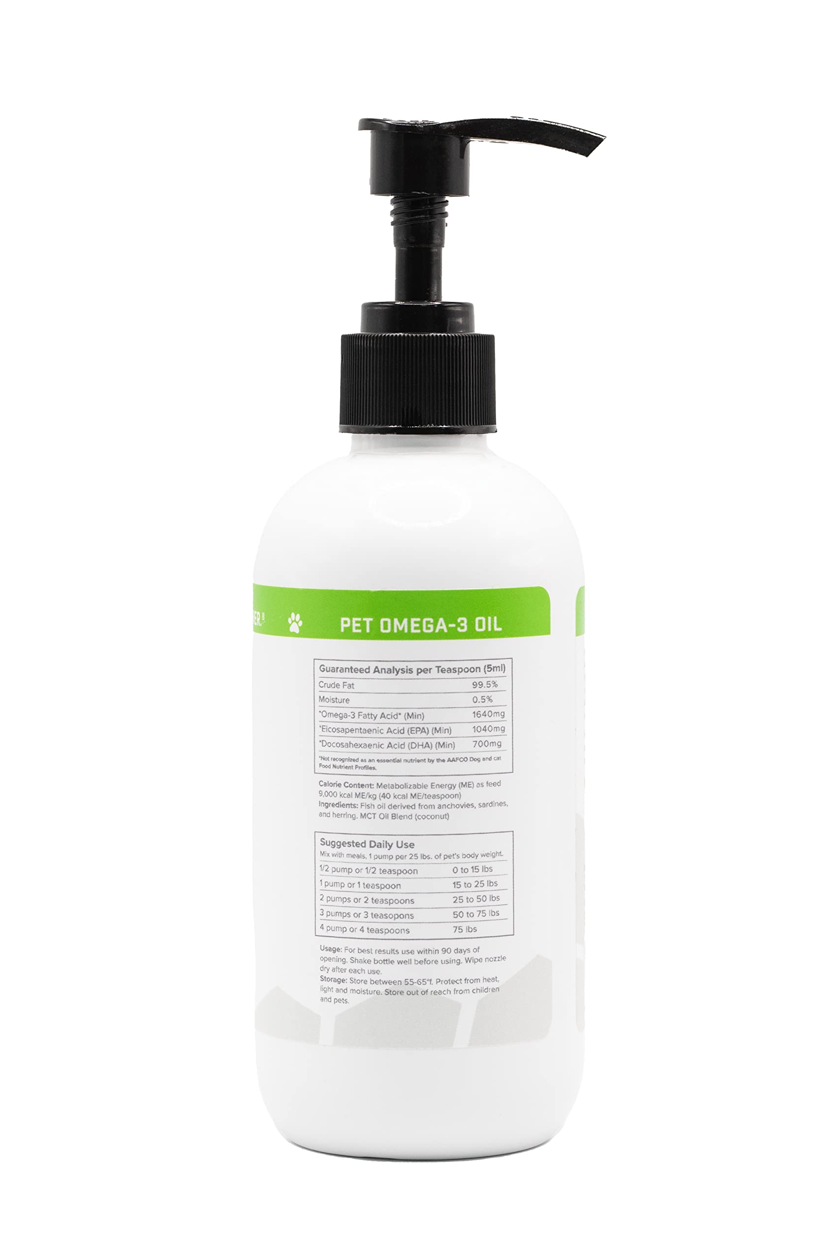 SFH Super Omega 3 + MCT Pet Oil pour shows simple administration over meals.