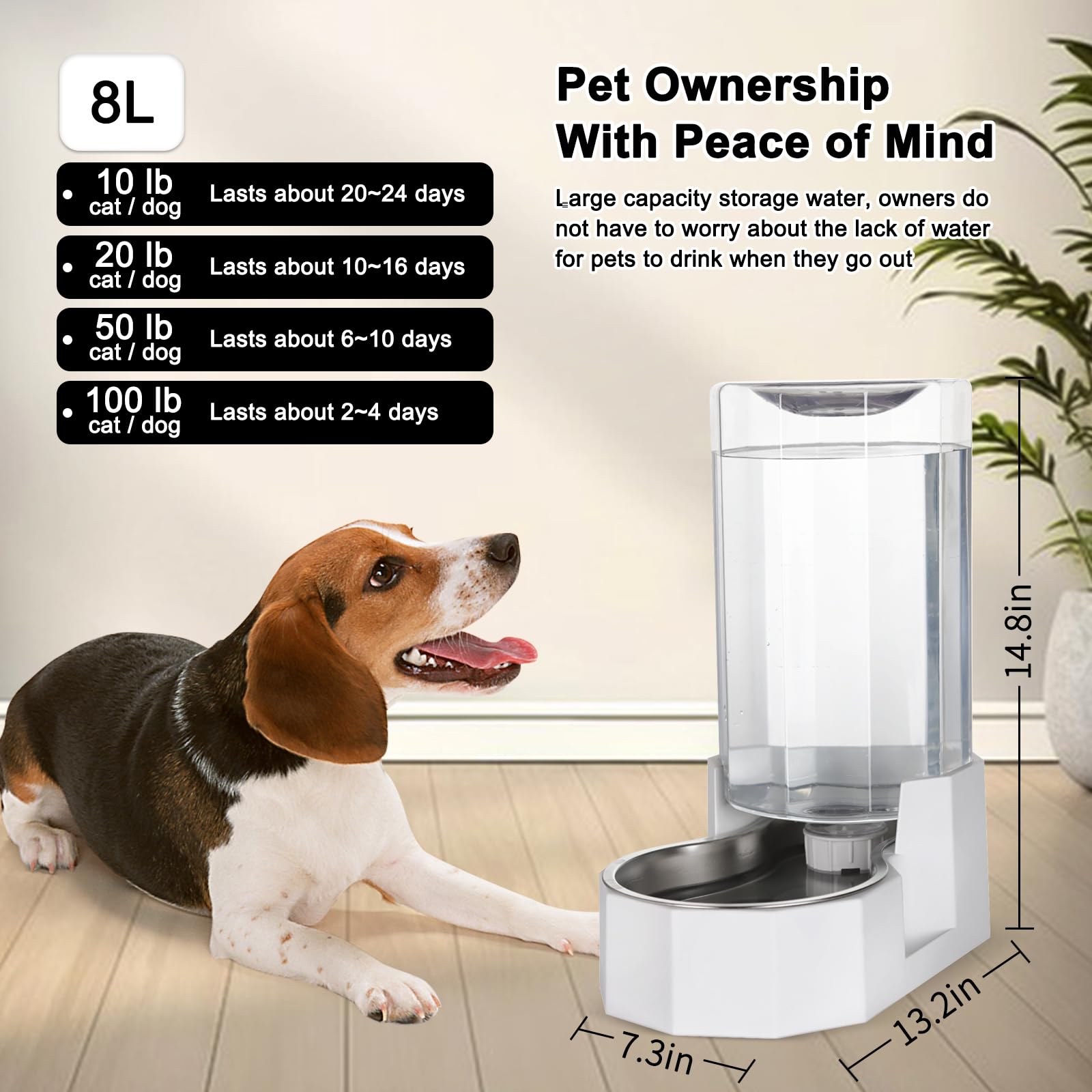 Sfozstra angled water feeder design supports a comfortable drinking angle for dogs.