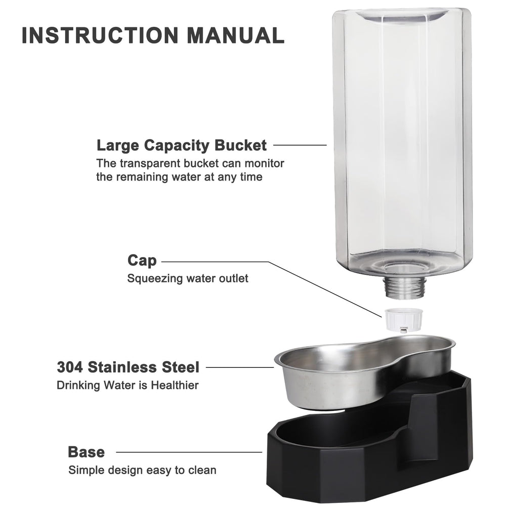 Sfozstra dog bowl stainless steel keeps water clean and odors low.