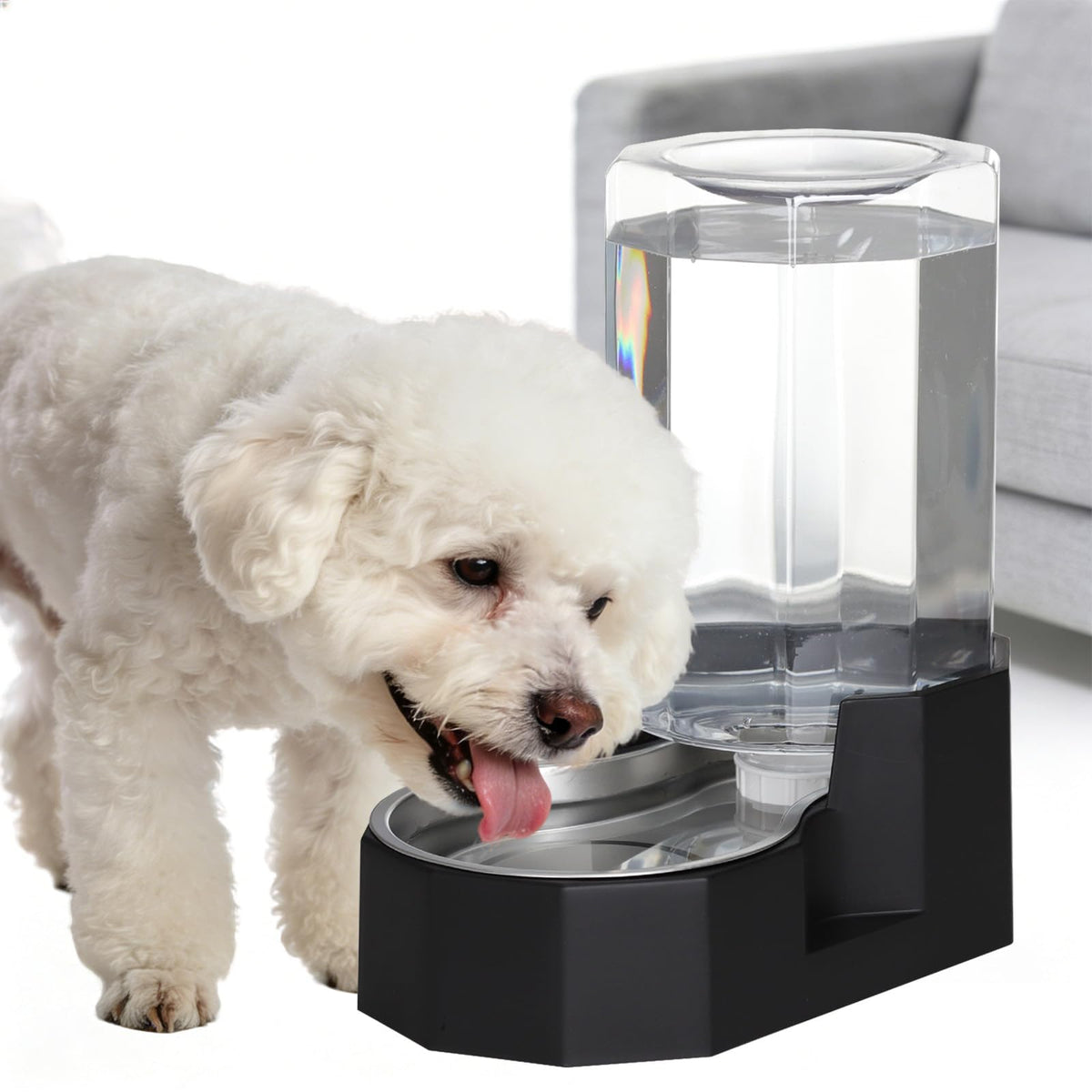 Sfozstra dog water bowl dispenser 7L large basin for steady hydration.