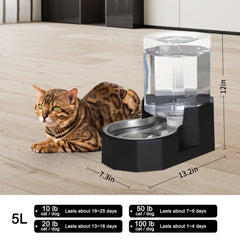 Sfozstra gravity water bowl auto-refill keeps water available.