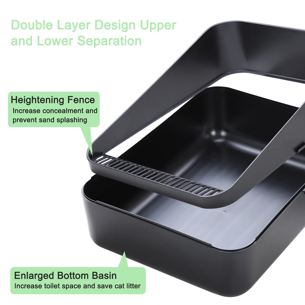 Sfozstra open-top litter box top-down view for easy scooping and cleaning.