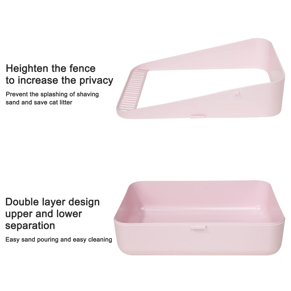 Sfozstra open-top pink litter box makes scooping quick and simple.