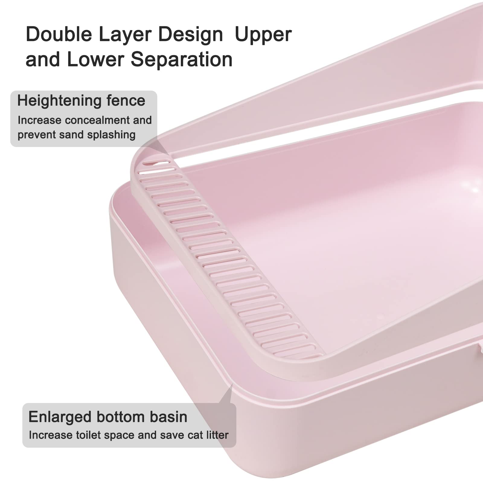 Sfozstra pink litter box aids straightforward maintenance and refilling.