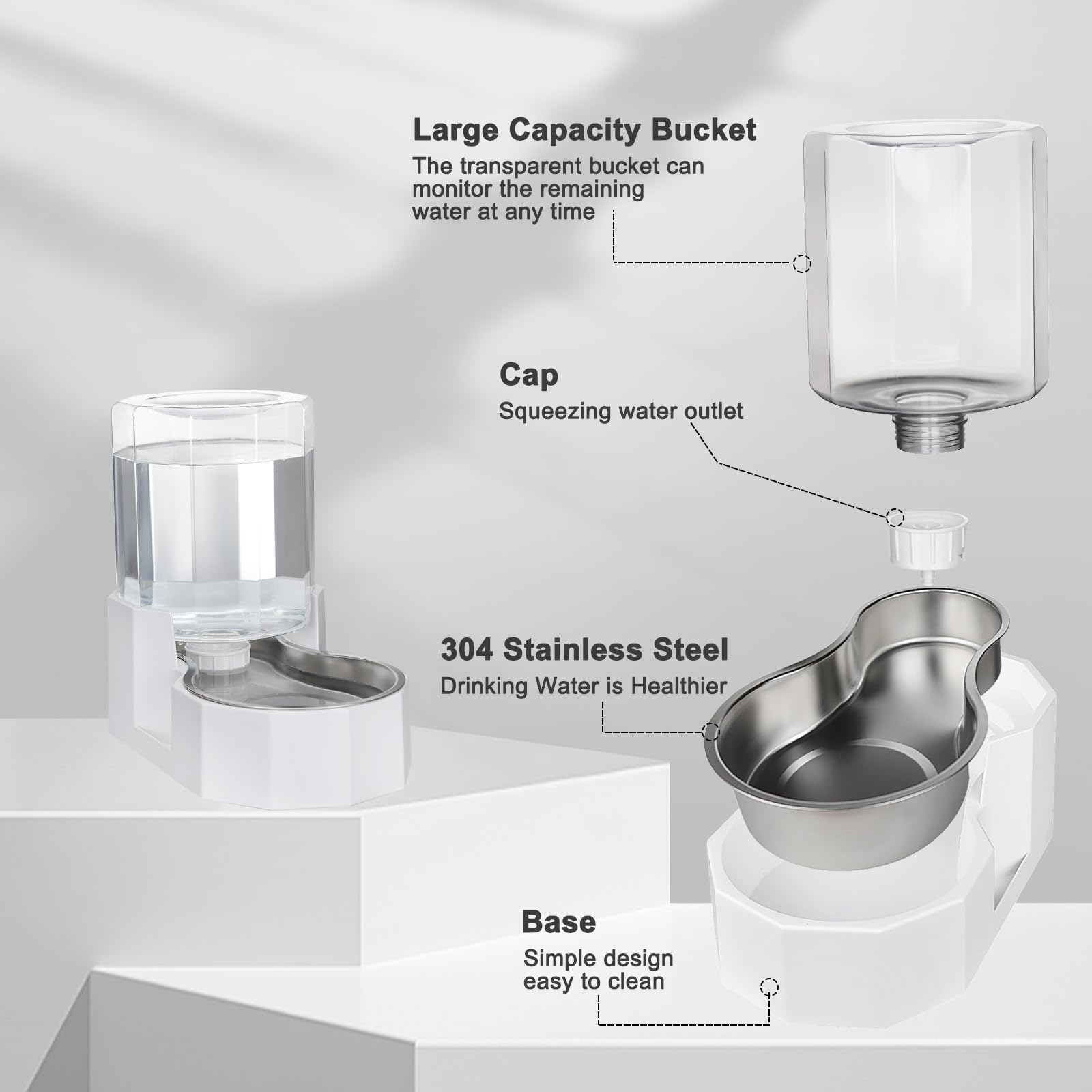 Sfozstra Stainless steel cat water bowl delivers durable, clean water.