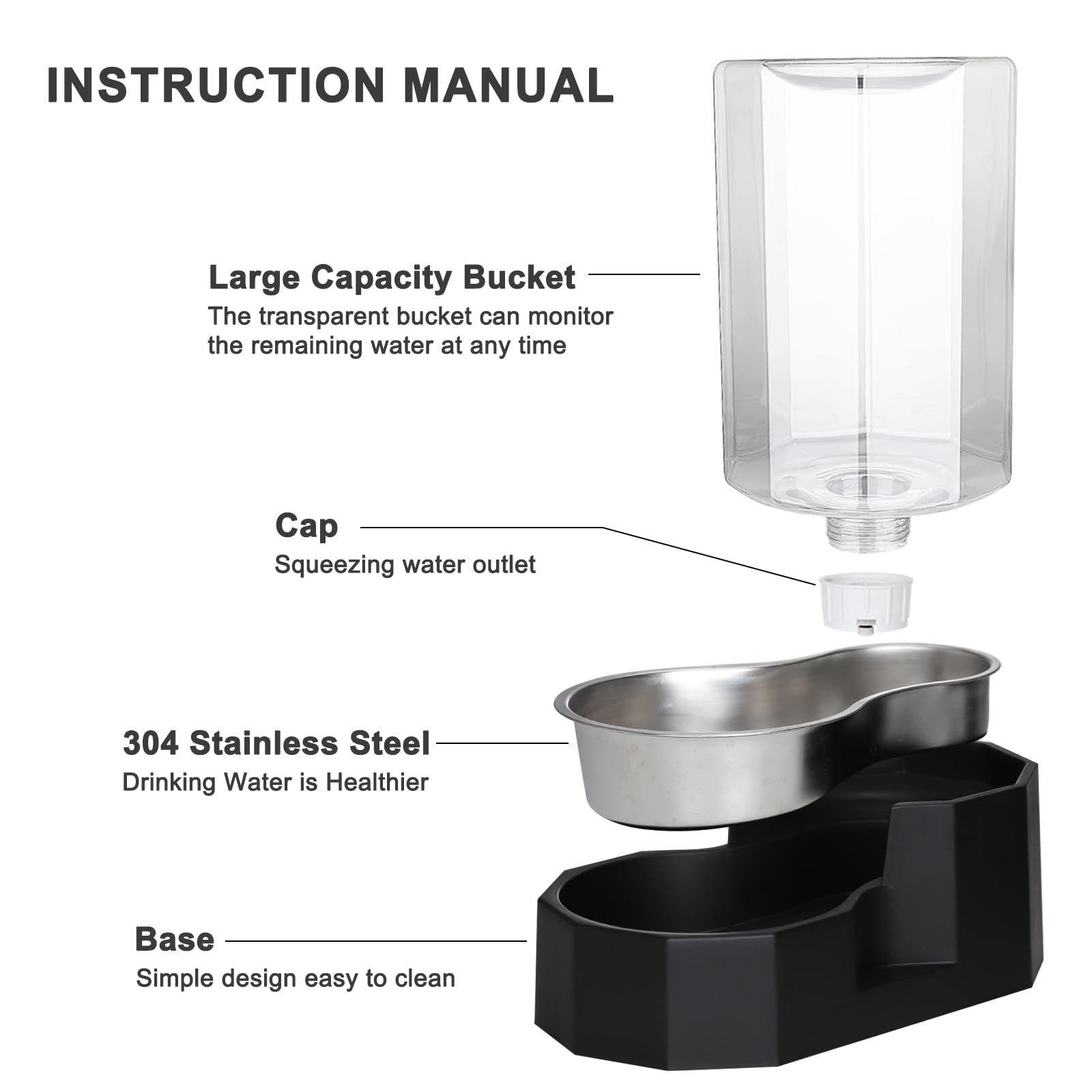 Sfozstra stainless-steel dog bowl 304 keeps water clean and odor-free.