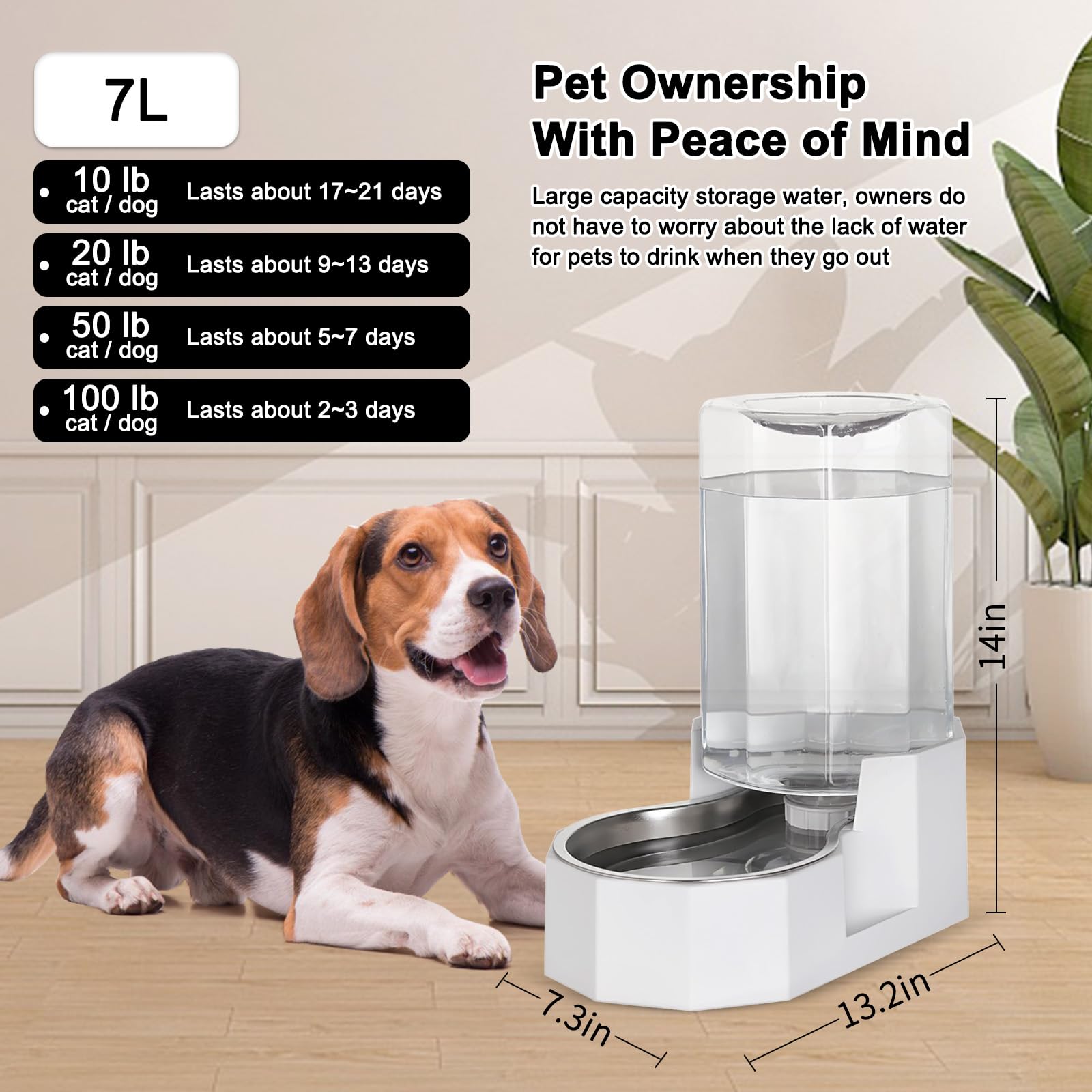 Sfozstra stainless steel dog water bowl provides odorless, safe water