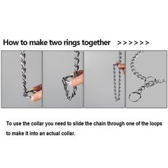 SGODA chain dog training choke collar 304 stainless steel closeup shows durable construction.