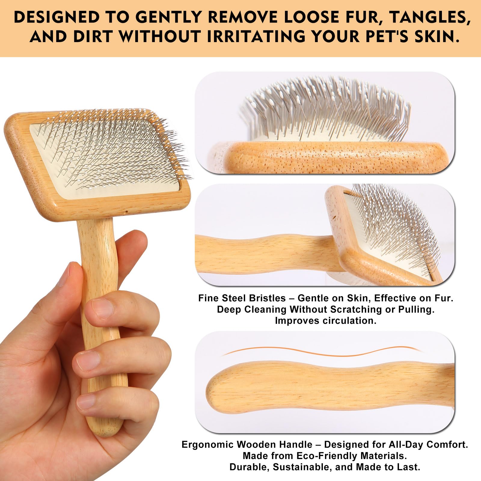 SGSYRYCO air cushion design slicker glides smoothly and reduces tugging during grooming.