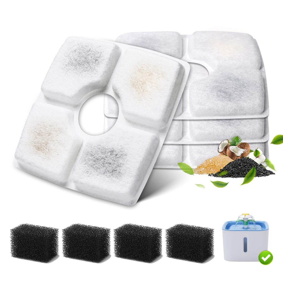 SgurFin 4-pack filter replacement set pictured for clean, odor-free water.
