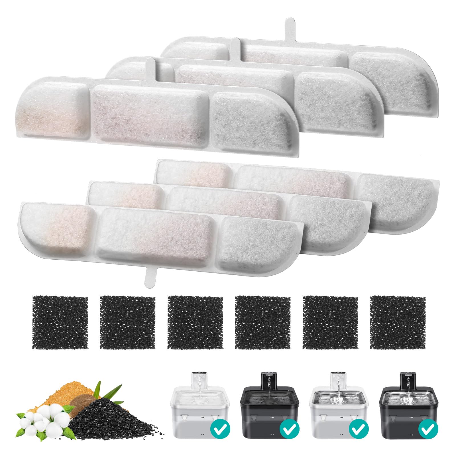 SgurFin 6-pack replacement filters for the cat fountain ensure fresh, clean water.