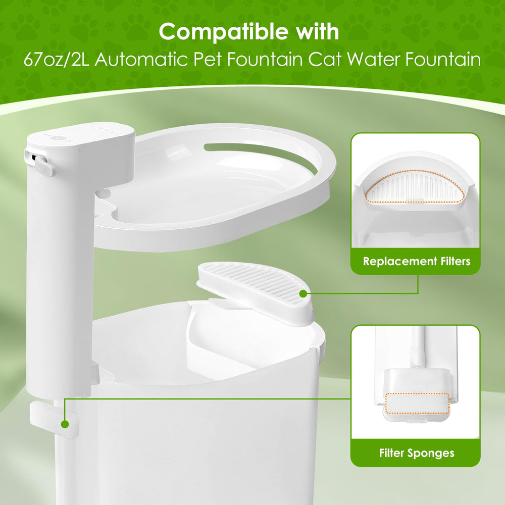 SgurFin cat fountain filter closeup shows four-layer filtration efficiency.