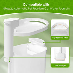 SgurFin cat fountain filter closeup shows four-layer filtration efficiency.