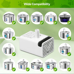 SgurFin JY830 replacement pump assembly highlighting replacement in stainless steel fountains.
