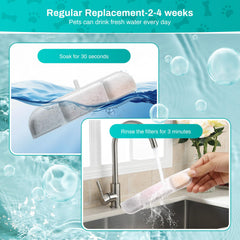 SgurFin non-woven fabric traps cat hair and debris for cleaner fountain water.