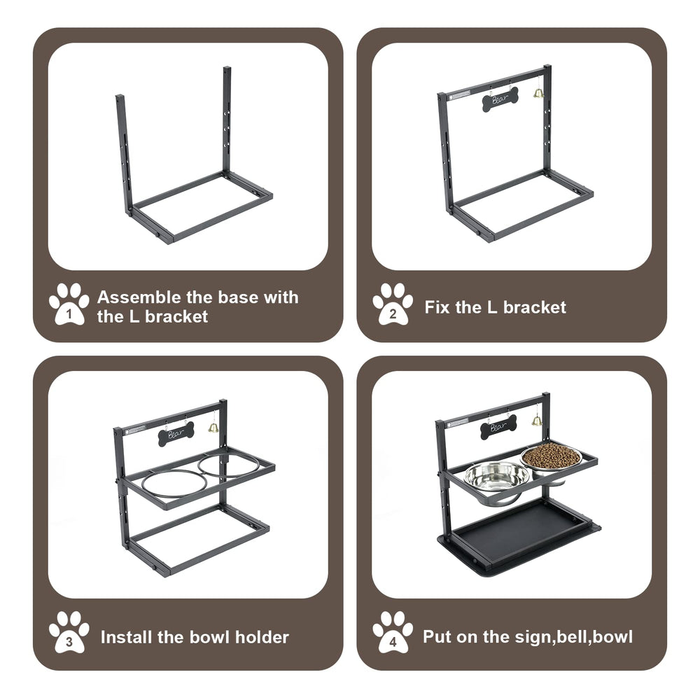 SHAINFUN adjustable stand adapts to your dog's height for ergonomic meals