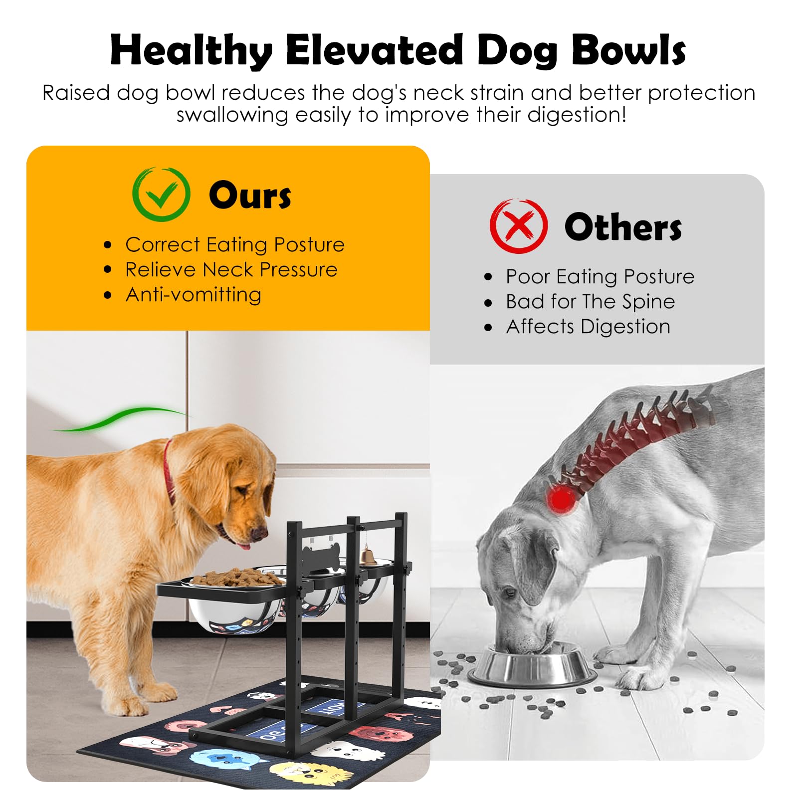 SHAINFUN dog bowl stand assembly guide demonstrates quick setup in minutes