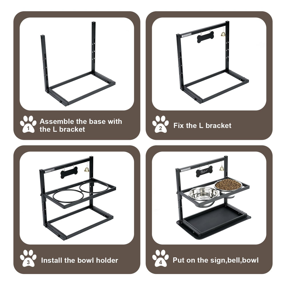 SHAINFUN dog-eating-setup showcases a stable, tidy feeding area.