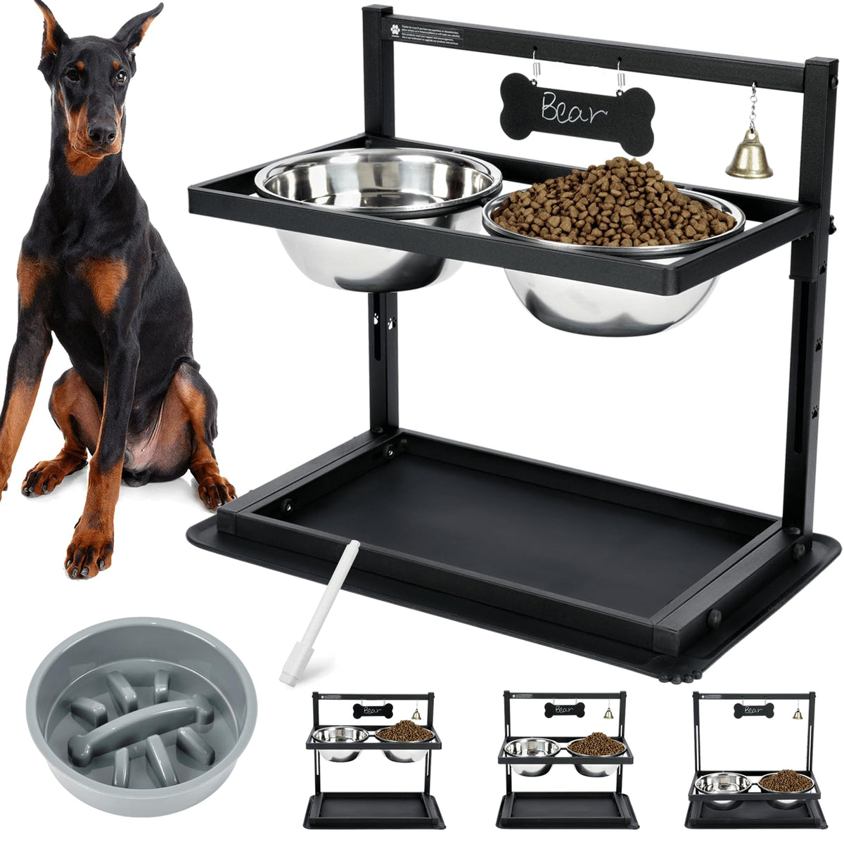 SHAINFUN elevated-dog-bowls-stand for adjustable height and comfortable meals.