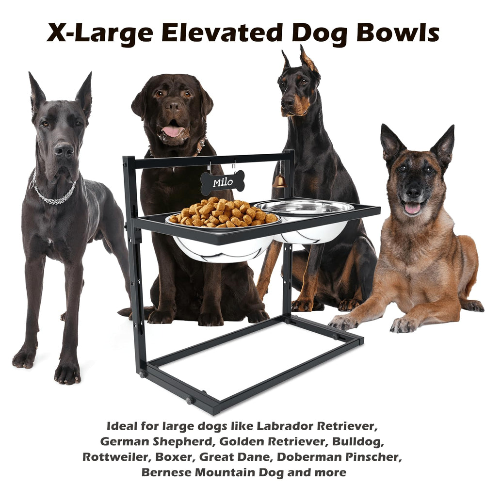 SHAINFUN large dog bowls in stainless steel showing generous capacity