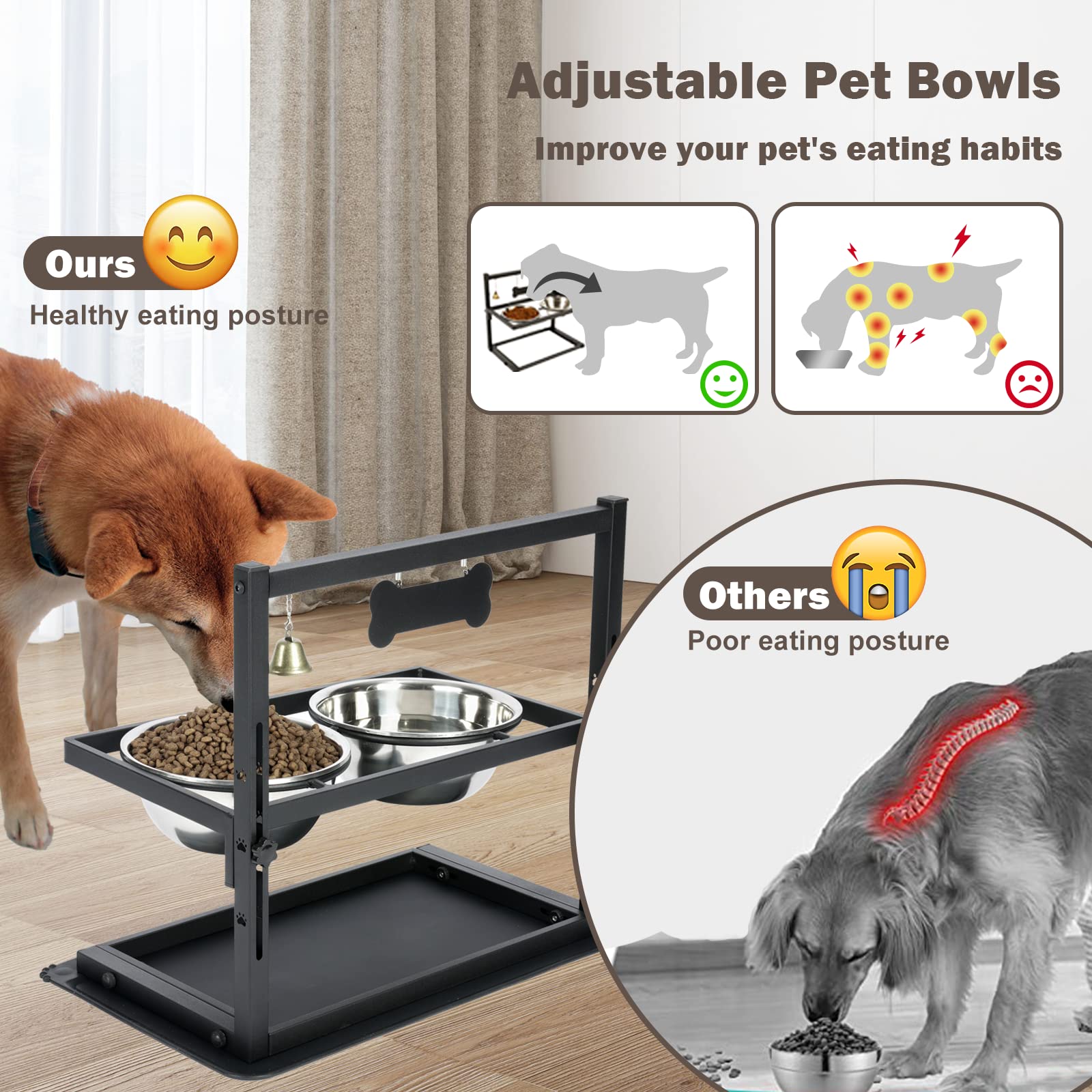 SHAINFUN non-slip base prevents tipping during meals for steady feeding