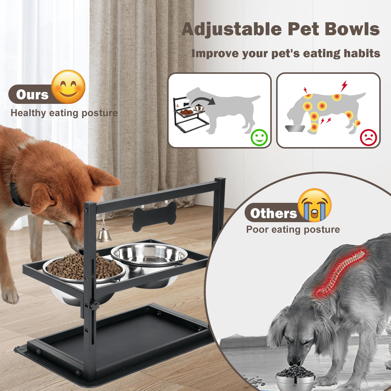 SHAINFUN slow-feeder-bowl promotes gradual eating for healthier pacing.